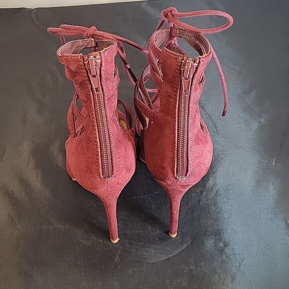 CHARLOTTE RUSSE POINTED TOE CROSS LACE UP CLOSURE HIGH HEEL STILETTOS PUMP SHOGE - Picture 6 of 15